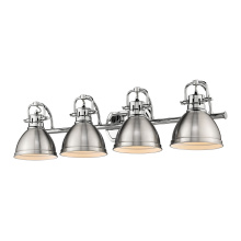 Golden 3602-BA4 CH-PW - Yep by Golden Lighting Duncan 4-light Vanity in Chrome and Pewter shade